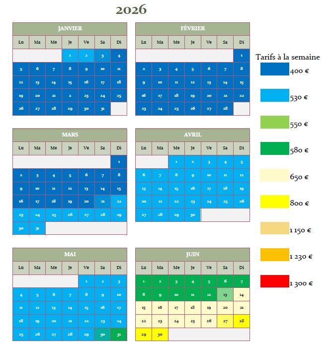 Aigues-Mortes location appartement tarification fin d'année