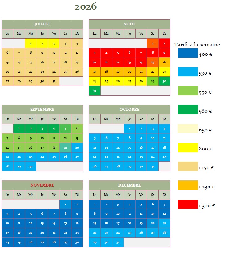 Aigues-Mortes location appartement tarification début d'année